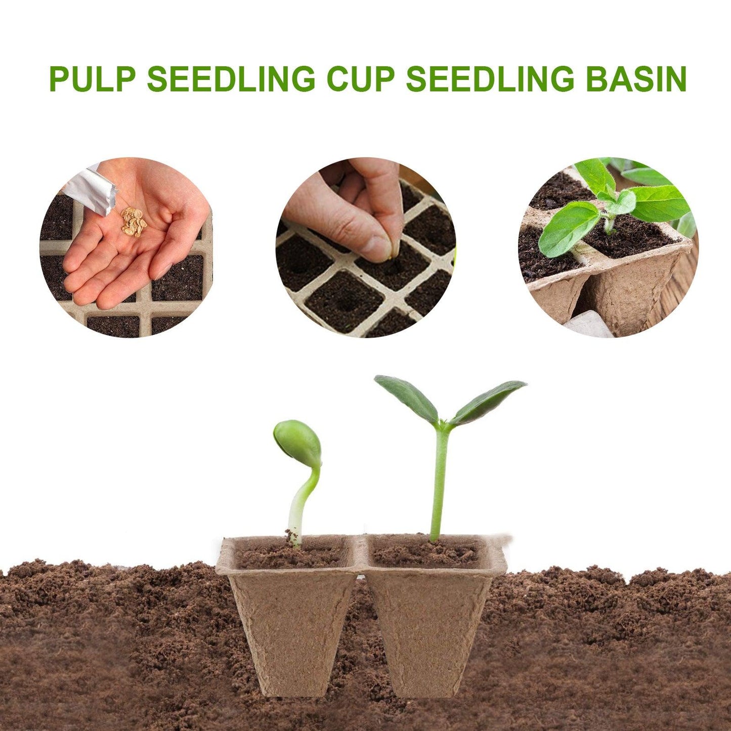 Biodegradable Eco-Friendly Pulp Seedling Nursery Pots 12-Hole