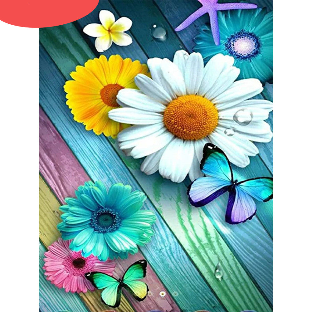 Flower Water Embroidery Daisy Butterfly Decoration Home Diamond Painting - myHerb